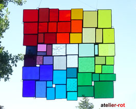 modernes Tiffany Fensterbild XXL Bunte Vielfalt Regenbogen