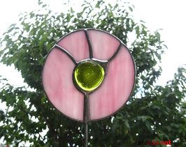 Gartenstecker Blume aus Tiffany Glas Gartendeko