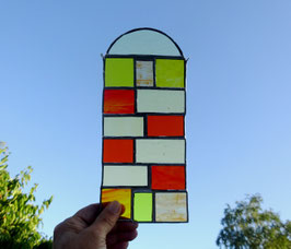 modernes Tiffany Fensterbild mit Rundbogen