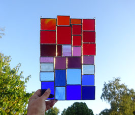 Sonnenfänger blau rote Vielfalt Tiffany Fensterbild
