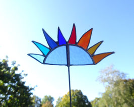 Gartenstecker Blume aus Tiffany Glas Gartendeko