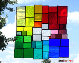modernes Tiffany Fensterbild XL Bunte Vielfalt Regenbogen