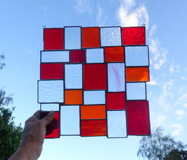 modernes Tiffany Fensterbild XL rote Vielfalt