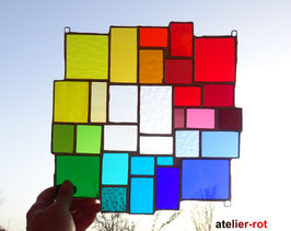 modernes Tiffany Fensterbild große Bunte Vielfalt Regenbogen