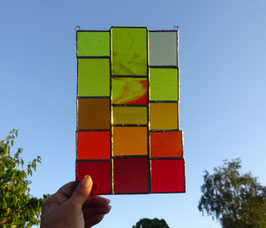 Sonnenfänger gelb rote Vielfalt Tiffany Fensterbild