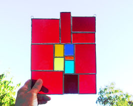 modernes Tiffany Fensterbild rote Eleganz
