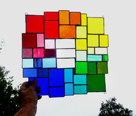 modernes Tiffany XXL Fensterbild Regenbogen