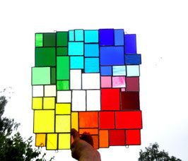 modernes Tiffany XXL Fensterbild Regenbogen