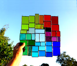 modernes Tiffany XXL Fensterbild Regenbogen