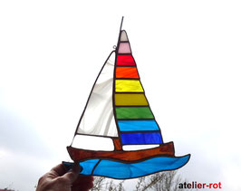 Segelboot Tiffany Fensterbild Segelschiff Regenbogen