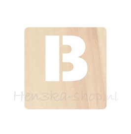 Houten latletter B, 5 cm breed