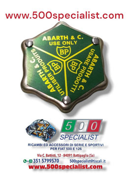 TAPPO COPERCHIO PUNTERIE SENZA MOLLA DI DEPRESSIONE SCRITTA ABARTH COLORE VERDE