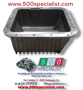 COPPA OLIO IN ALLUMINIO DA 3,5 Lt. SENZA FREGI PER FIAT 500 TT - 126 TT NUOVO MODELLO