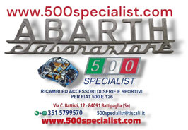 SCRITTA ABARTH ELABORAZIONE IN ACCIAIO SUPER MIRROR