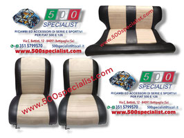 SELLERIA SPORTIVA IN SKY NERO E ALCANTARA COLORE CHAMPAGNE FIAT 126