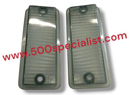 COPPIA PLASTICHE ESTERNE FUME' FANALINI ANTERIORI FIAT 126 / 126 BIS 01/72 > 12/92