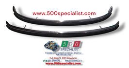 COPPIA LAME PARAURTI IN ACCIAIO CROMATO CON GOMMA FIAT 500 D F L R