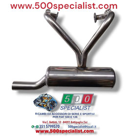 SCARICO SPORTIVO IN ACCIAIO INOX CON 1 TERMINALE TIPO "2 IN 1" FIAT 500 R - 126