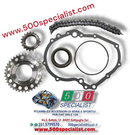 KIT DISTRIBUZIONE TIPO ORIGINALE FIAT EPOCA ED ABARTH CON INGRANAGGIO ALBERO A CAMME ALLEGGERITO ED ASOLATO