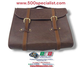VALIGIA MARRONE CON FIBBIE COLOR ORO PER PORTAPACCHI FIAT 500