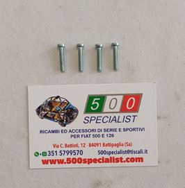 KIT 4 VITI IN ALLUMINIO PER MONTAGGIO COPPETTE FANALINI ANTERIORI SU PORTALAMPADA 500 D - 600 - F - L - GIARDINETTA PORTALAMPADA IN METALLO