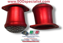 COPPIA TROMBETTE DI ASPIRAZIONE IN ALLUMINO ROSSO PER CARBURATORI:  DELLORTO DHLA 40/45 - WEBER DCOE 40/45 - WEBER DCOM - SOLEX C 40