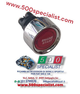 PULSANTE STARTER CON LUCE ROSSA E BORDO CROMATO