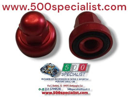 COPPIA DADI SPECIALI IN ALLUMINIO ANODIZZATO ROSSO X COPERCHI PUNTERIE SPORTIVI