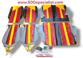 SELLERIA SPORTIVA ANTERIORE E POSTERIORE COLORE ROSSA NERA E GIALLA  - FIAT 500 F L R