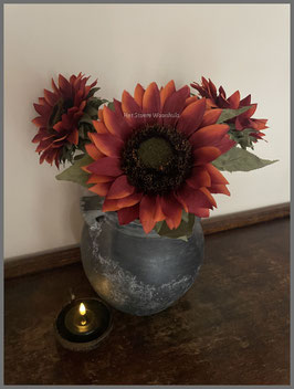 Zonnebloem kunsttak rood 68 cm