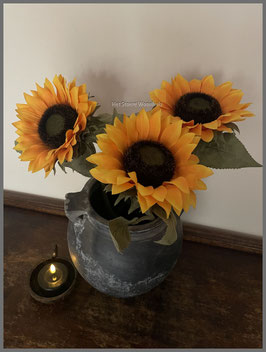 Zonnebloem kunsttak geel 68 cm