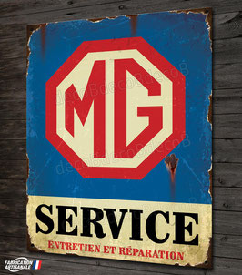 Plaque métal déco MG service.