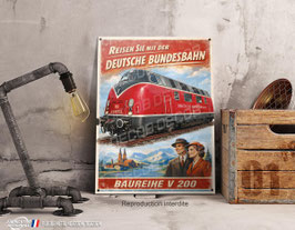 Plaque métal Déco affiche Locomotive V200 - dekorative Metallplakette poster Lokomotive V200 Deutsche Bundesbahn.
