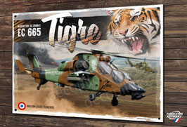 Plaque métal déco Hélicoptère EC 665 TIGRE Aviation légère de l'armée de terre Française.