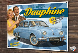 Plaque métal déco Renault Dauphine.
