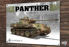 Plaque métal déco, Panzer V PANTHER sd.kfz.171, char allemand ww2.