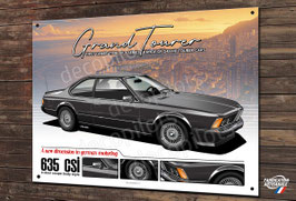 Plaque métal déco BMW 635 CSI E24 youngtimer.