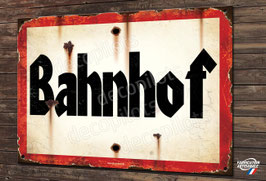 Plaque métal reproduction panneau vintage GARE, train Allemand - Schild Bahnhof Retro Warnschild Hinweisschild Wegweiser,Deutsche Reichsbahn.