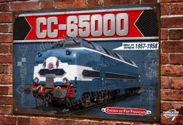 Plaque métal déco 40x30cm un train peut en cacher un autre panneau vintage SNCF 