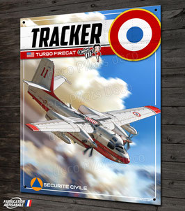 Plaque métal déco Grumman Tracker turbo firecat, Bombardier d'eau sécurité civile Française.