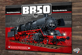 Plaque métal Déco Locomotive à Vapeur Allemande BR 50 - dekorative Metallplakette dampflokomotive BR 50 Deutsche Reichsbahn.