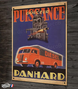 Plaque métal déco Camion Panhard 5500 diesel par déco bolides.