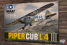 Plaque métal déco Piper Cub L4 USAAF débarquement Normandie 1944.