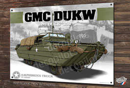 Plaque métal déco, GMC DUKW 353, camion amphibie ww2.