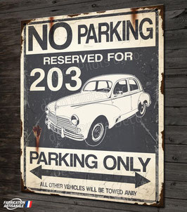 Plaque métal déco " Parking 203 " Peugeot 203.
