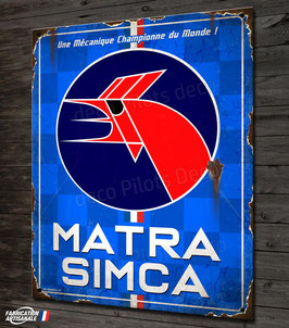 Plaque métal déco Matra Simca sport.
