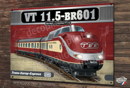 Plaque métal Déco train Trans-Europ-Express, Locomotive BR601/VT11.5 - Deko-Plakat aus Metall für den Zug Trans Europ Express, Lokomotive BR601/VT11.5