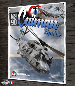 Plaque métal déco Hélicoptère NH-90 Caïman Marine française, Aéronavale.