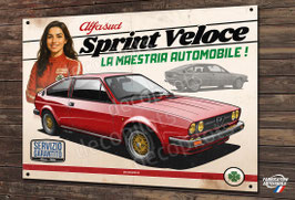 Plaque métal déco Alfa Romeo Alfasud Sprint.