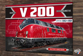 Plaque métal Déco Locomotive V200 - dekorative Metallplakette Lokomotive V200 Deutsche Bundesbahn.